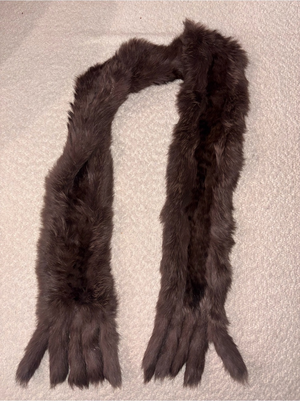 REAL Brown Fur Scarf Stole - Women's Luxury Accessory